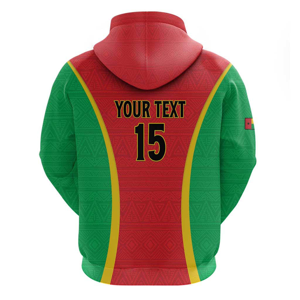 Custom Guinea-Bissau Football Zip Hoodie Go Djurtus Go