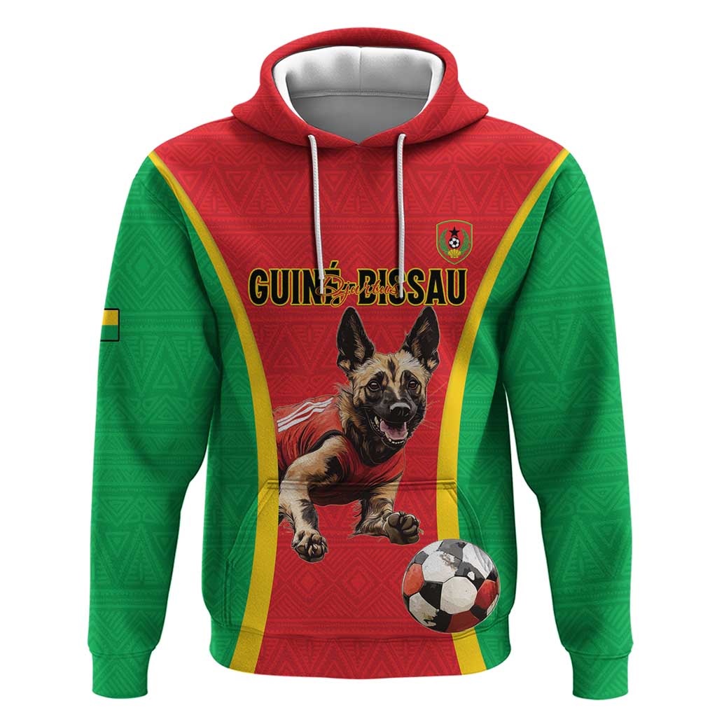 Custom Guinea-Bissau Football Zip Hoodie Go Djurtus Go