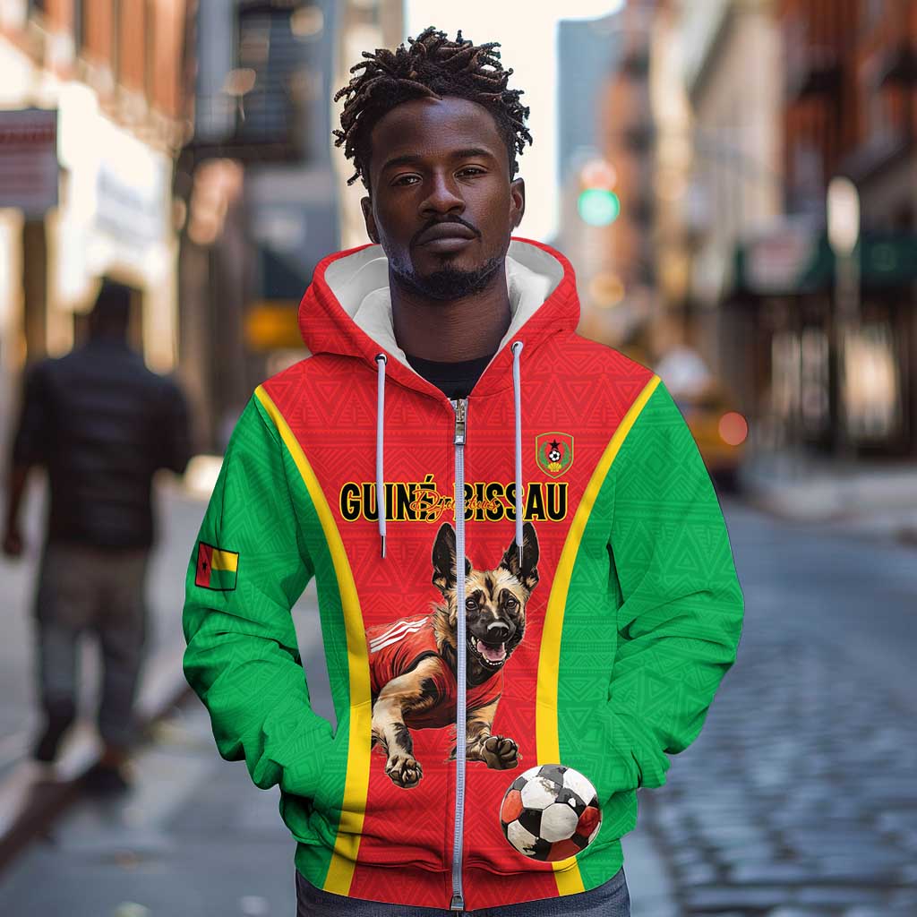 Custom Guinea-Bissau Football Zip Hoodie Go Djurtus Go