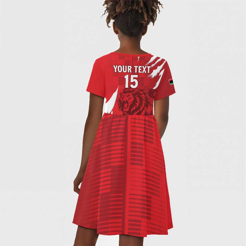 Custom Libya Football Kid Short Sleeve Dress Yalla Libya
