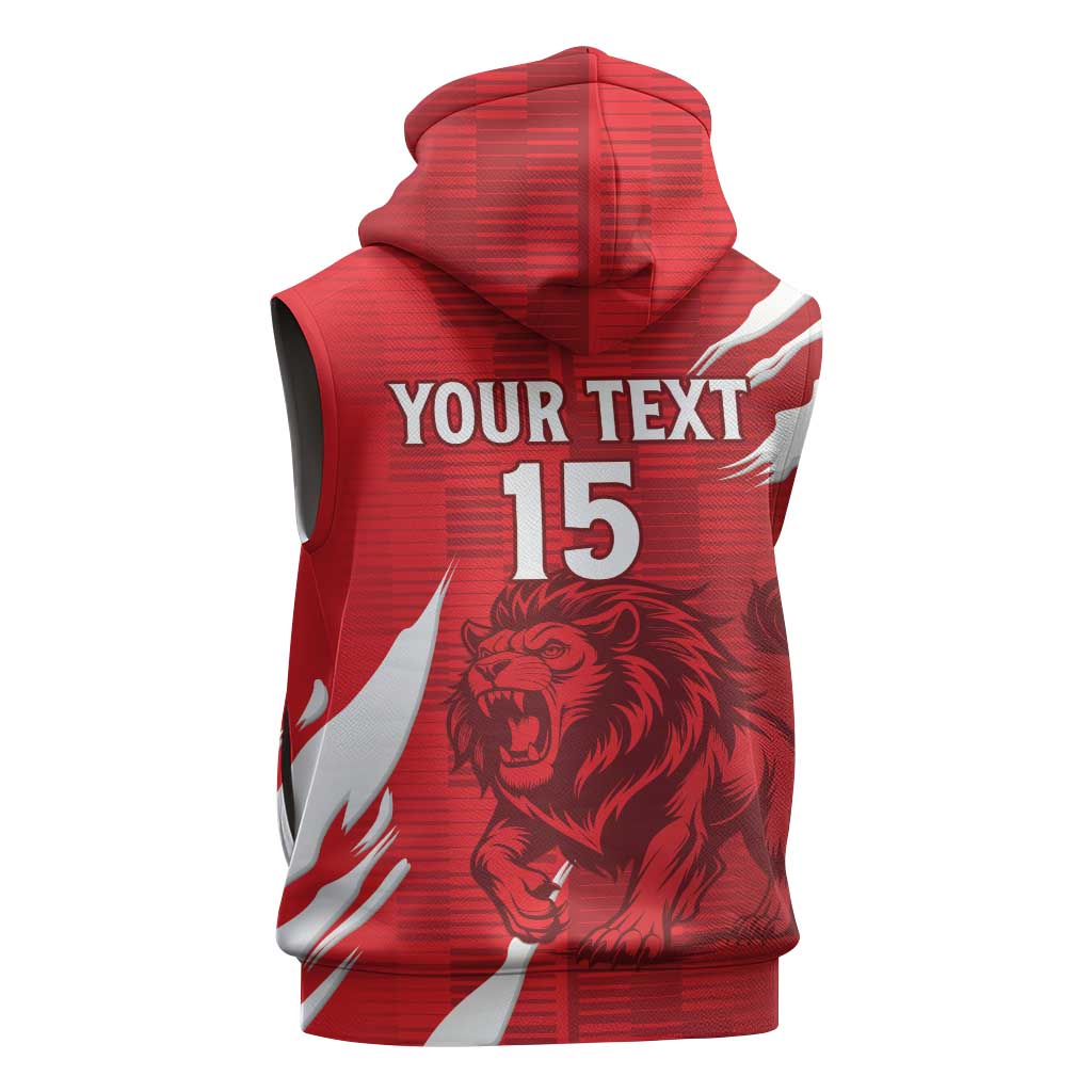 Custom Libya Football Sleeveless Zip Hoodie Yalla Libya - African Pride
