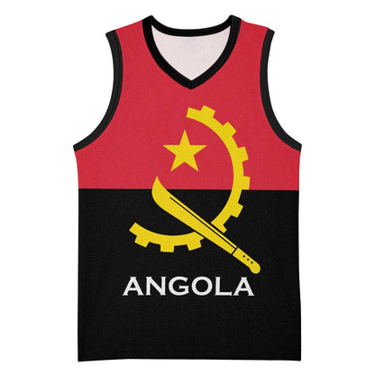 Angola Country Flag Stylized Basketball Jersey LT15