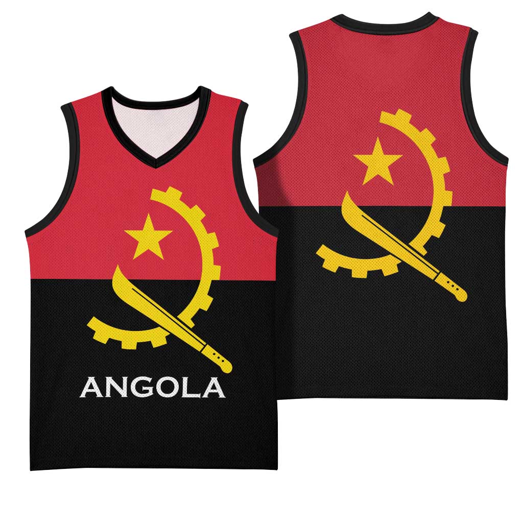 Angola Country Flag Stylized Basketball Jersey LT15