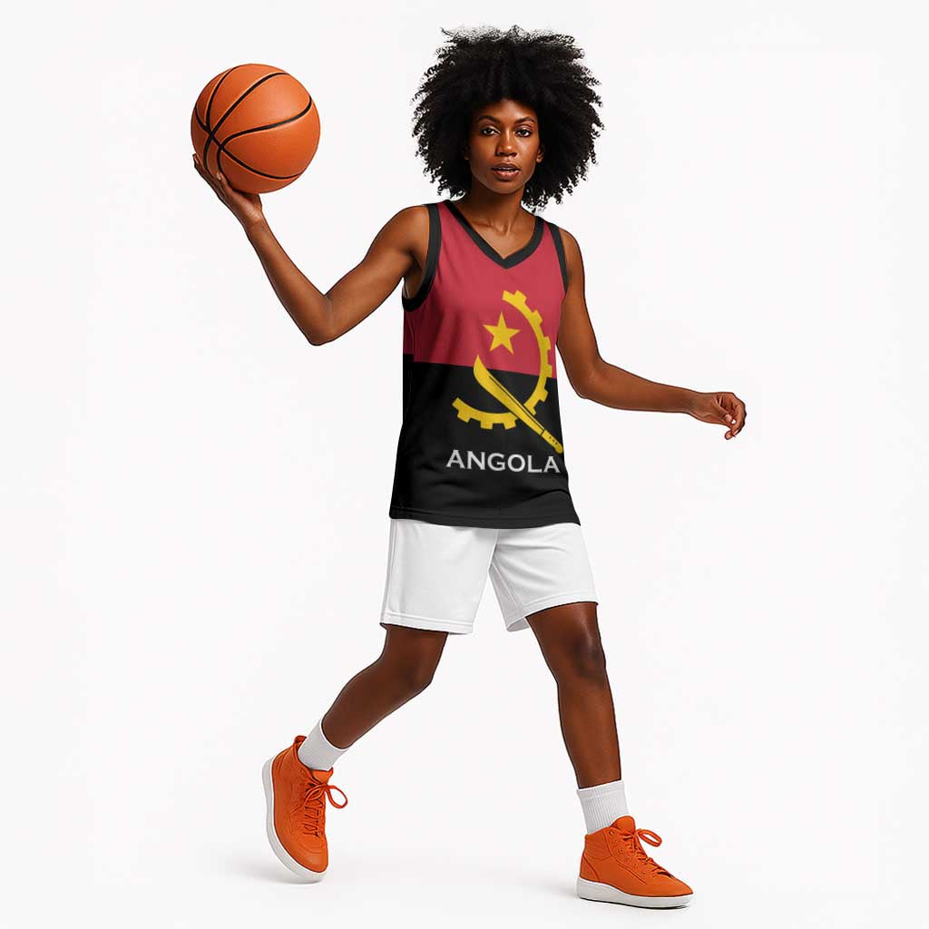 Angola Country Flag Stylized Basketball Jersey LT15