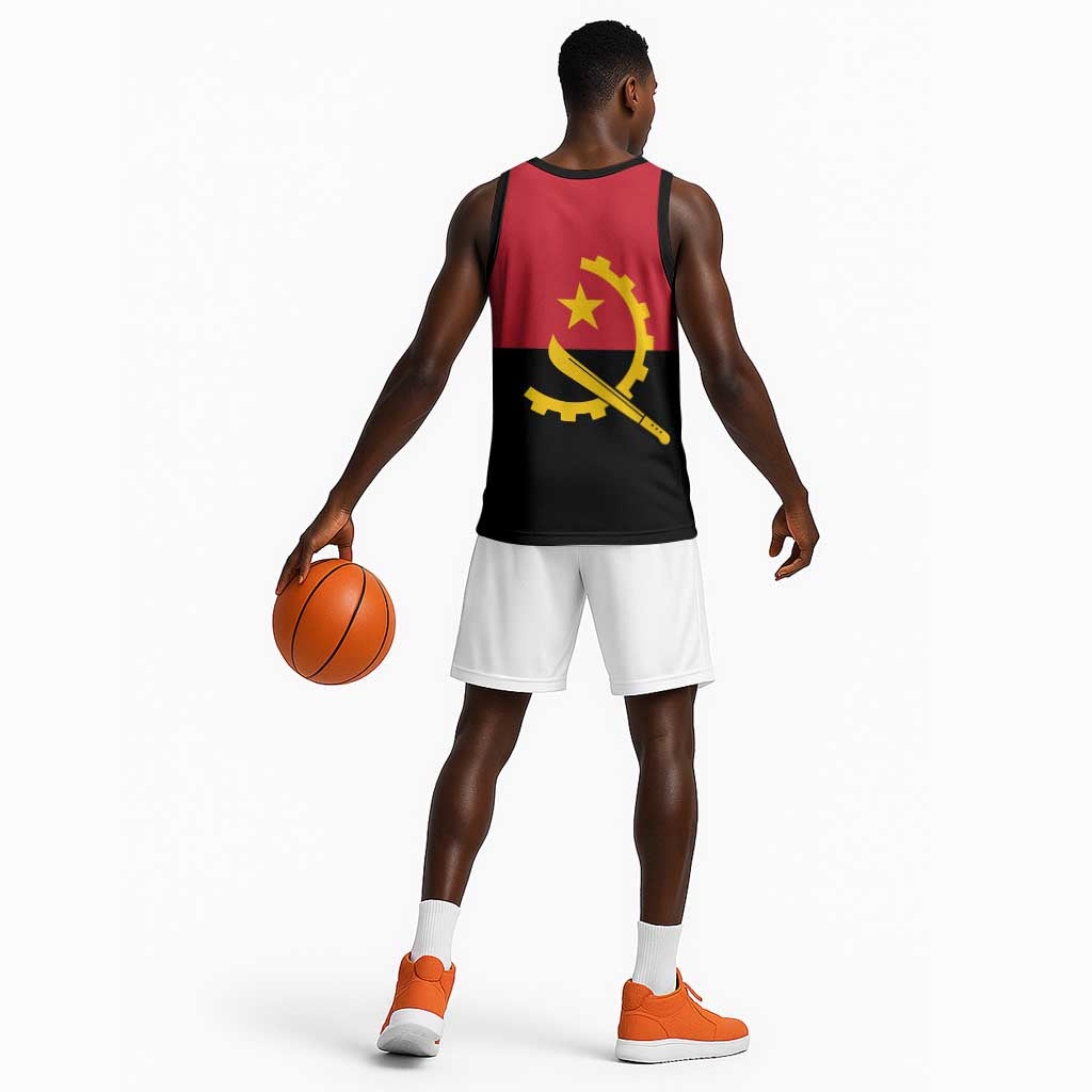 Angola Country Flag Stylized Basketball Jersey LT15