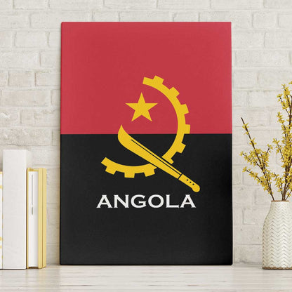 Angola Country Flag Stylized Canvas Wall Art