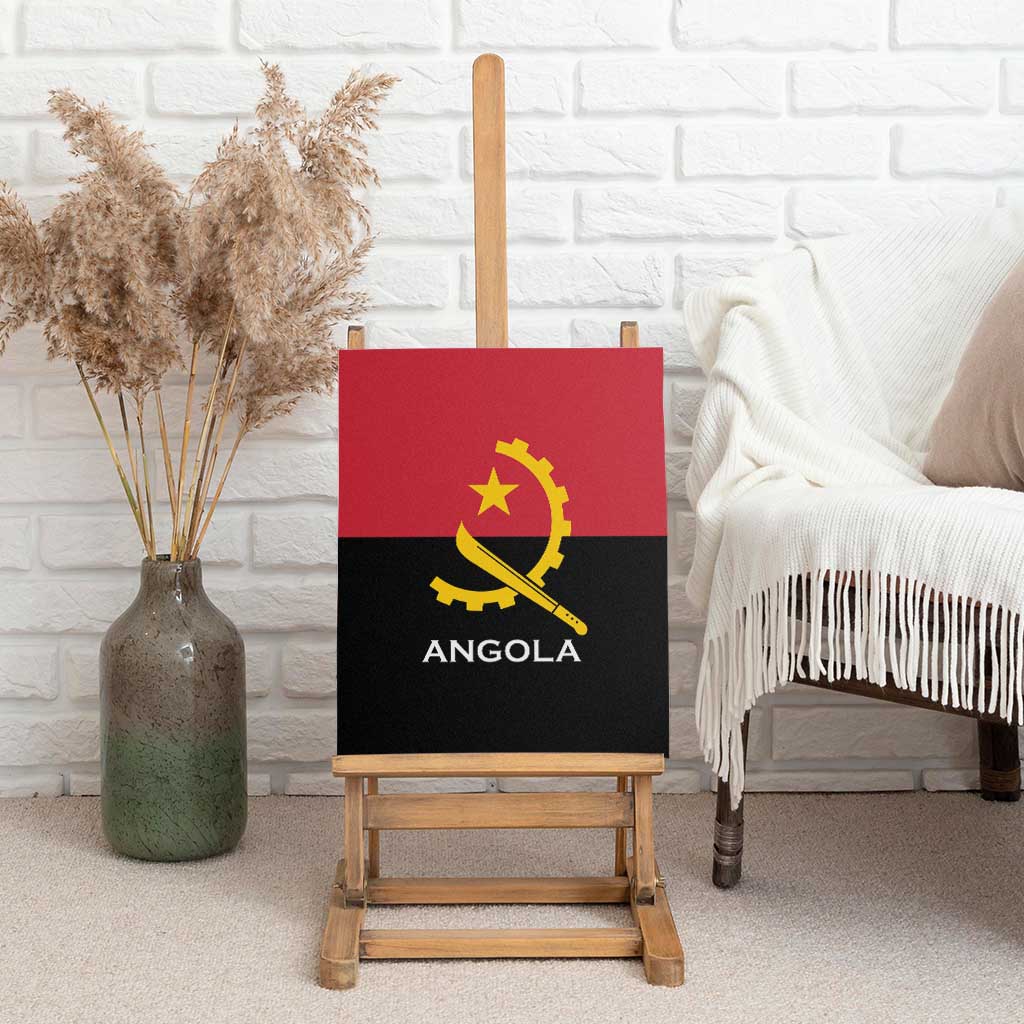 Angola Country Flag Stylized Canvas Wall Art