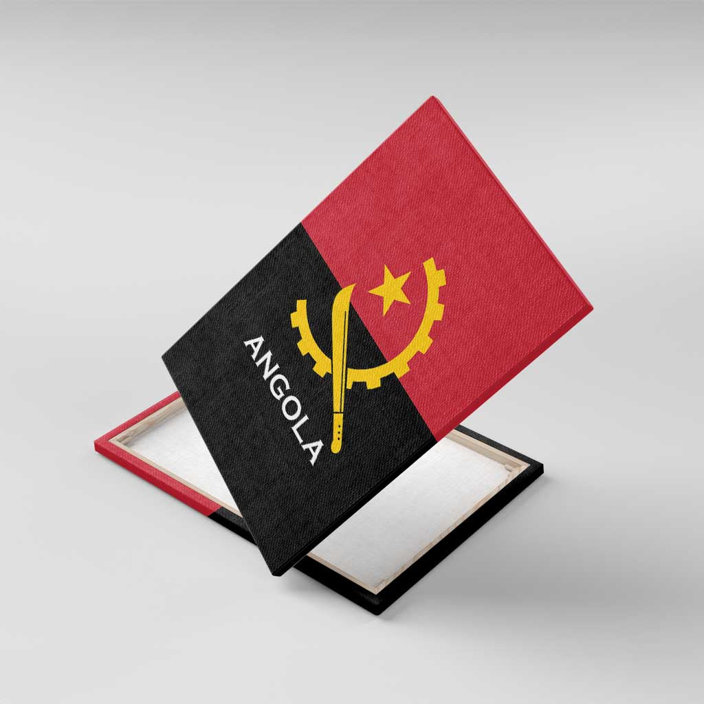 Angola Country Flag Stylized Canvas Wall Art
