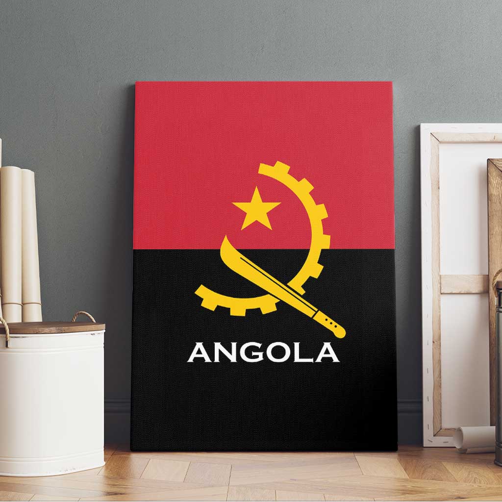 Angola Country Flag Stylized Canvas Wall Art