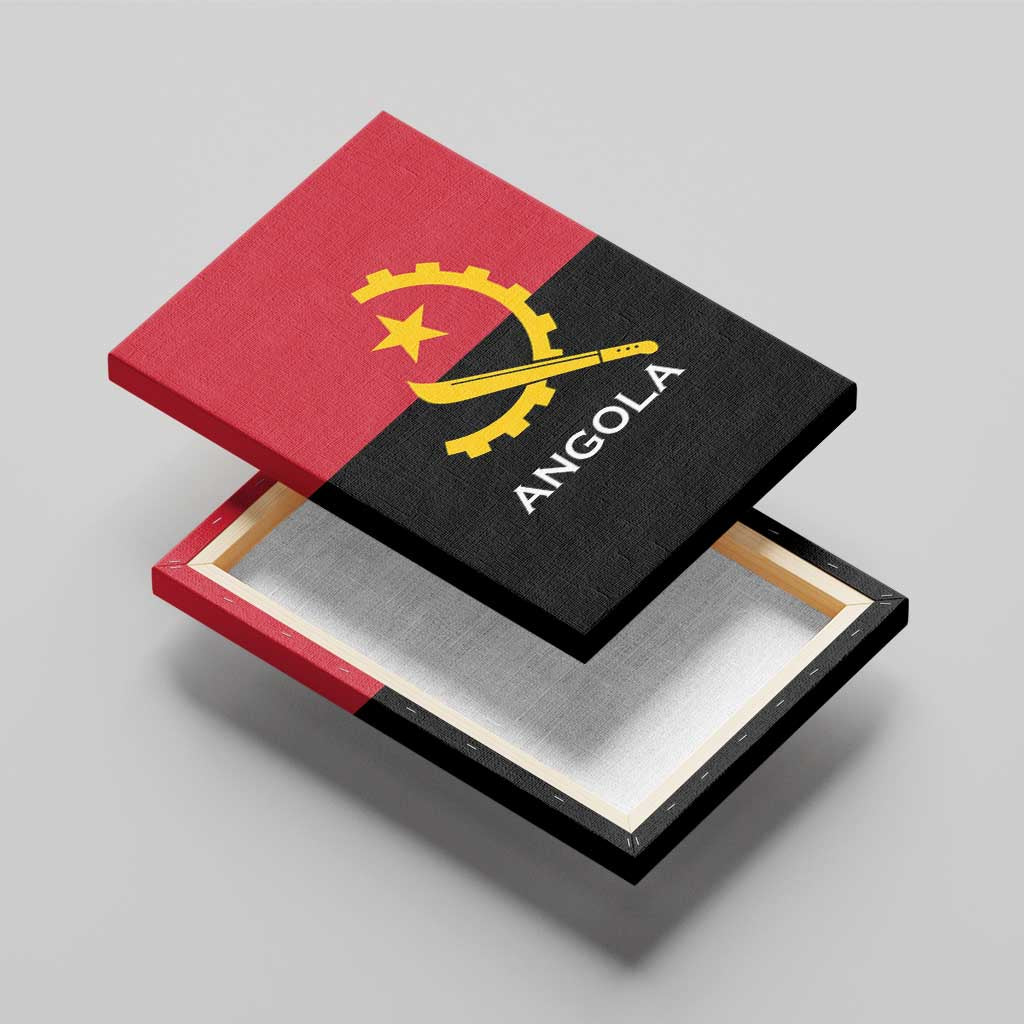 Angola Country Flag Stylized Canvas Wall Art