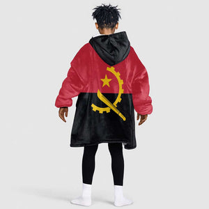 Angola Country Flag Stylized Kid Wearable Blanket Hoodie
