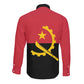 Angola Country Flag Stylized Long Sleeve Button Shirt
