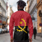 Angola Country Flag Stylized Long Sleeve Button Shirt