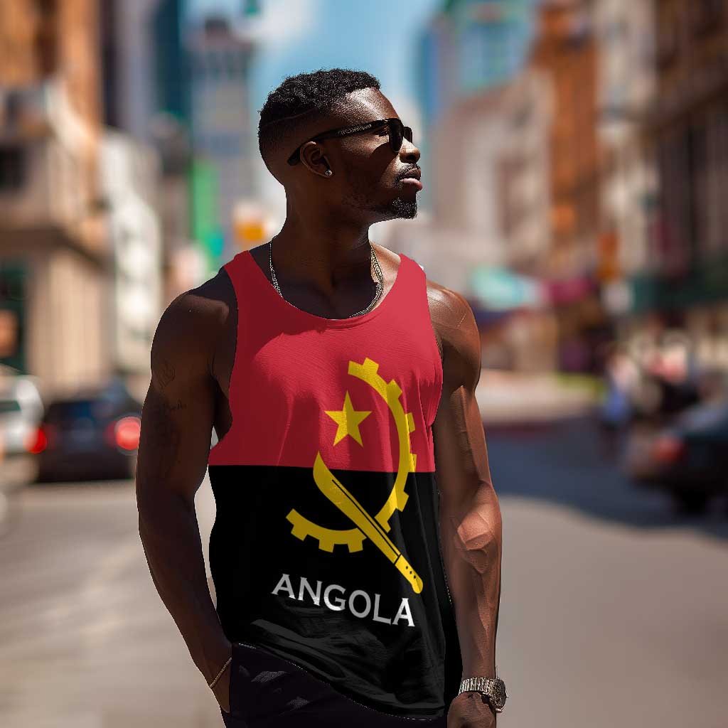 Angola Country Flag Stylized Men Tank Top