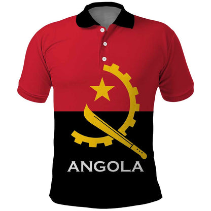 Angola Country Flag Stylized Polo Shirt
