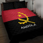 Angola Country Flag Stylized Quilt Bed Set