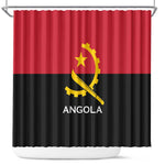 Angola Country Flag Stylized Shower Curtain