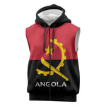 Angola Country Flag Stylized Sleeveless Zip Hoodie - African Pride