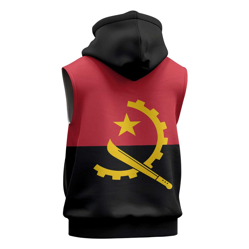 Angola Country Flag Stylized Sleeveless Zip Hoodie - African Pride