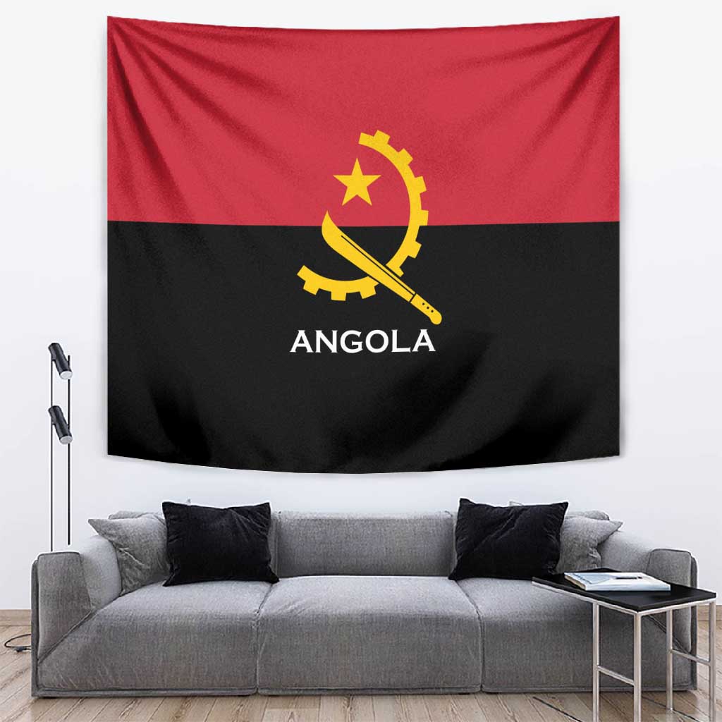 Angola Country Flag Stylized Tapestry