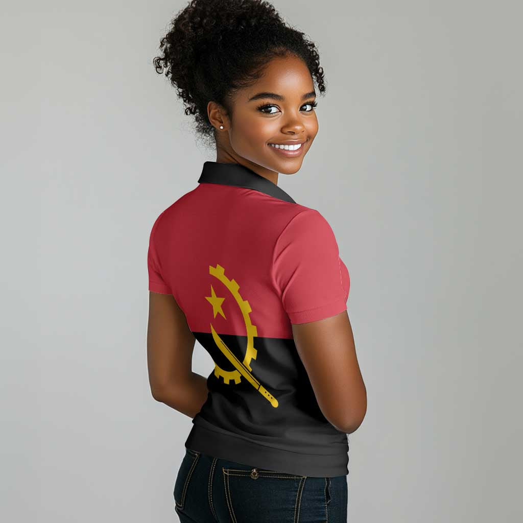 Angola Country Flag Stylized Women Polo Shirt