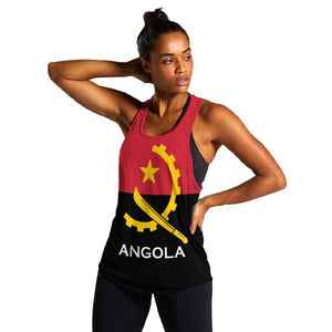 Angola Country Flag Stylized Women Racerback Tank