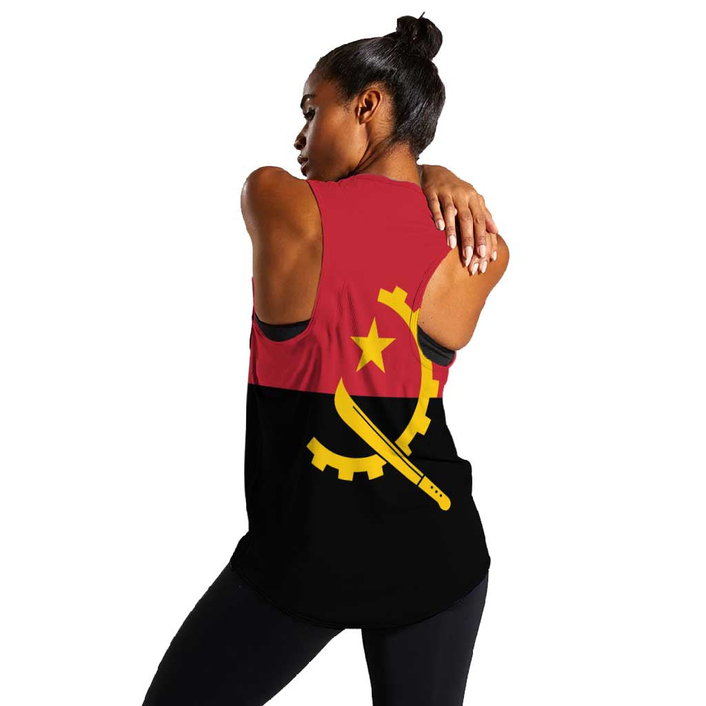 Angola Country Flag Stylized Women Racerback Tank