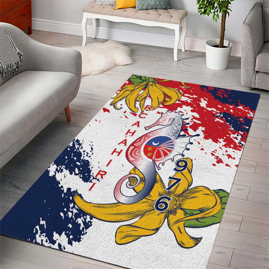 Département de Mayotte Area Rug Ra Hachiri 976 Map With Ylang Ylang