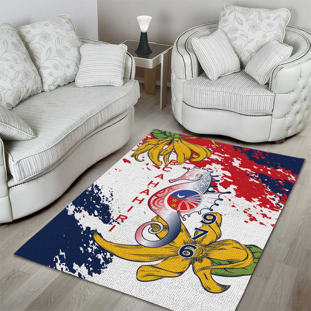 Département de Mayotte Area Rug Ra Hachiri 976 Map With Ylang Ylang