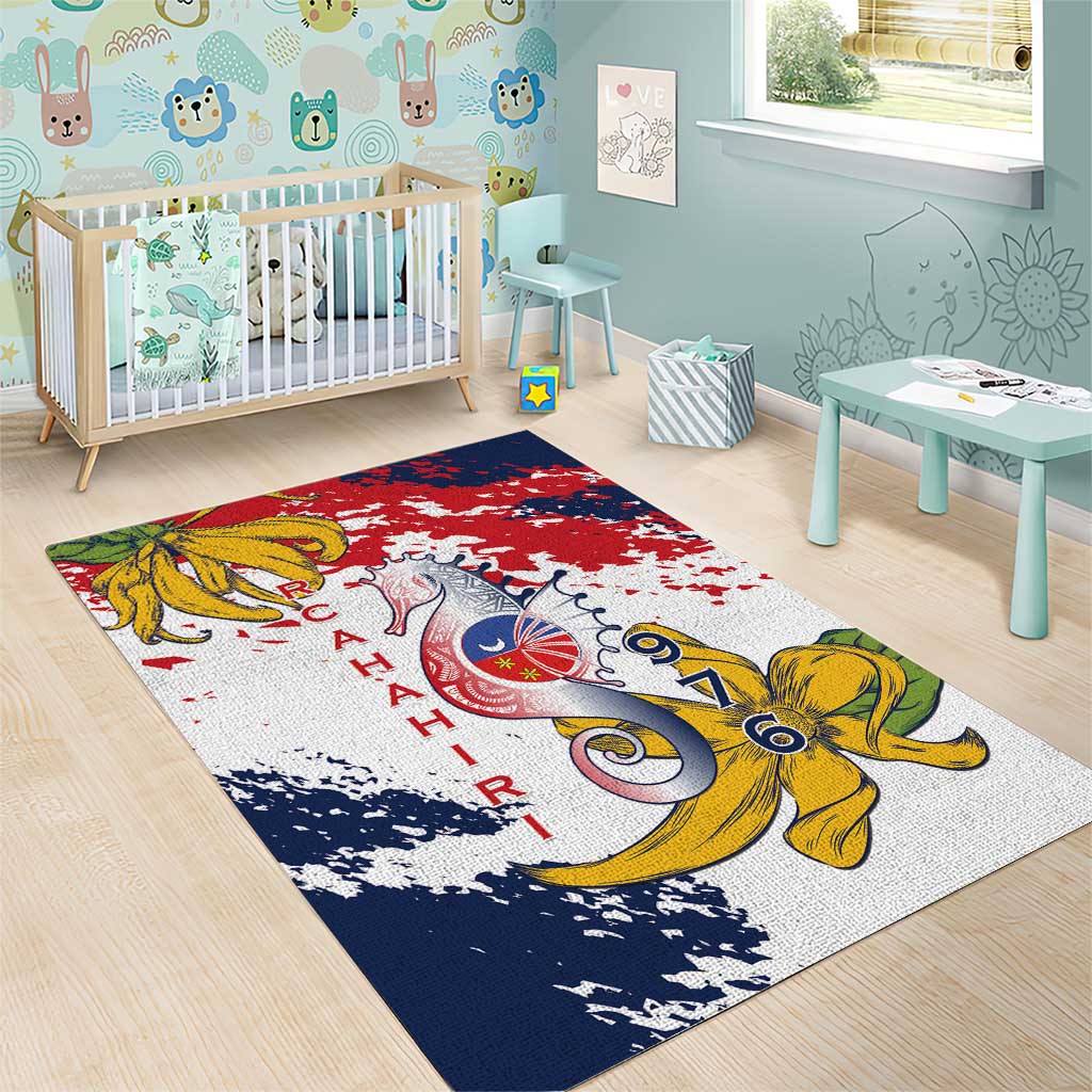 Département de Mayotte Area Rug Ra Hachiri 976 Map With Ylang Ylang