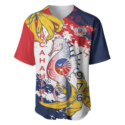 Département de Mayotte Baseball Jersey Ra Hachiri 976 Map With Ylang Ylang