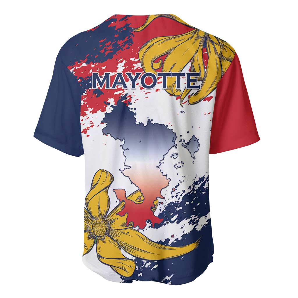 Département de Mayotte Baseball Jersey Ra Hachiri 976 Map With Ylang Ylang