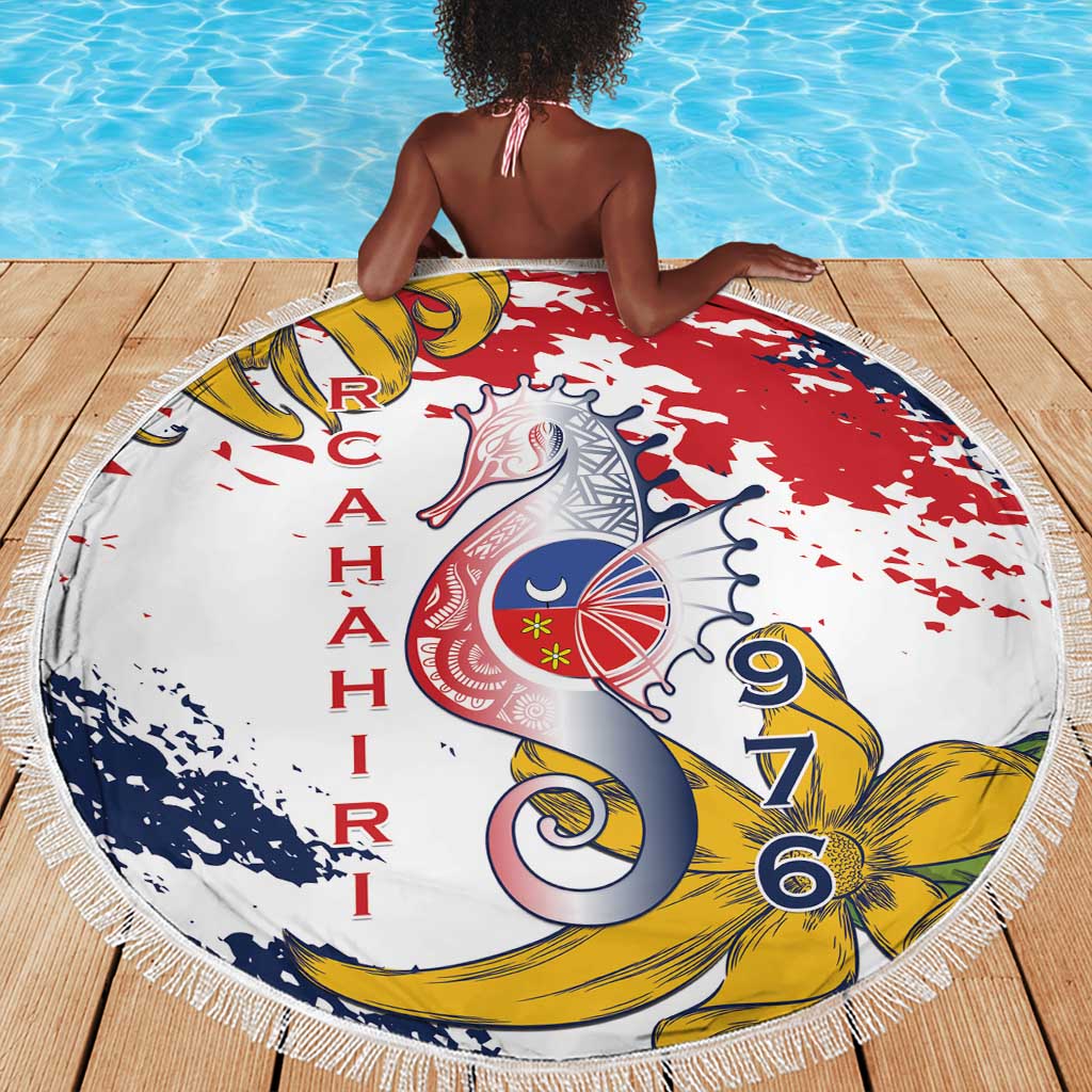 Département de Mayotte Beach Blanket Ra Hachiri 976 Map With Ylang Ylang