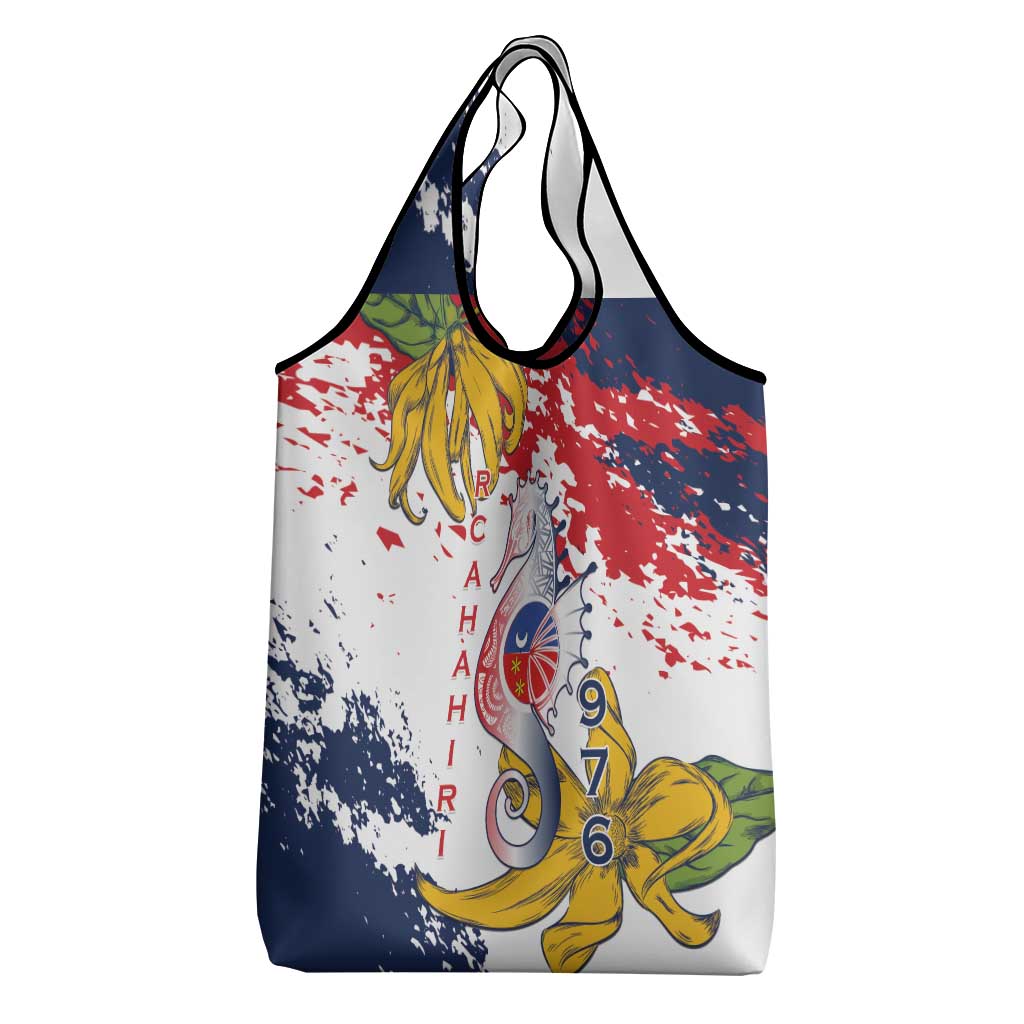 Département de Mayotte Grocery Bag Ra Hachiri 976 Map With Ylang Ylang