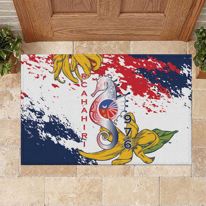 Département de Mayotte Rubber Doormat Ra Hachiri 976 Map With Ylang Ylang