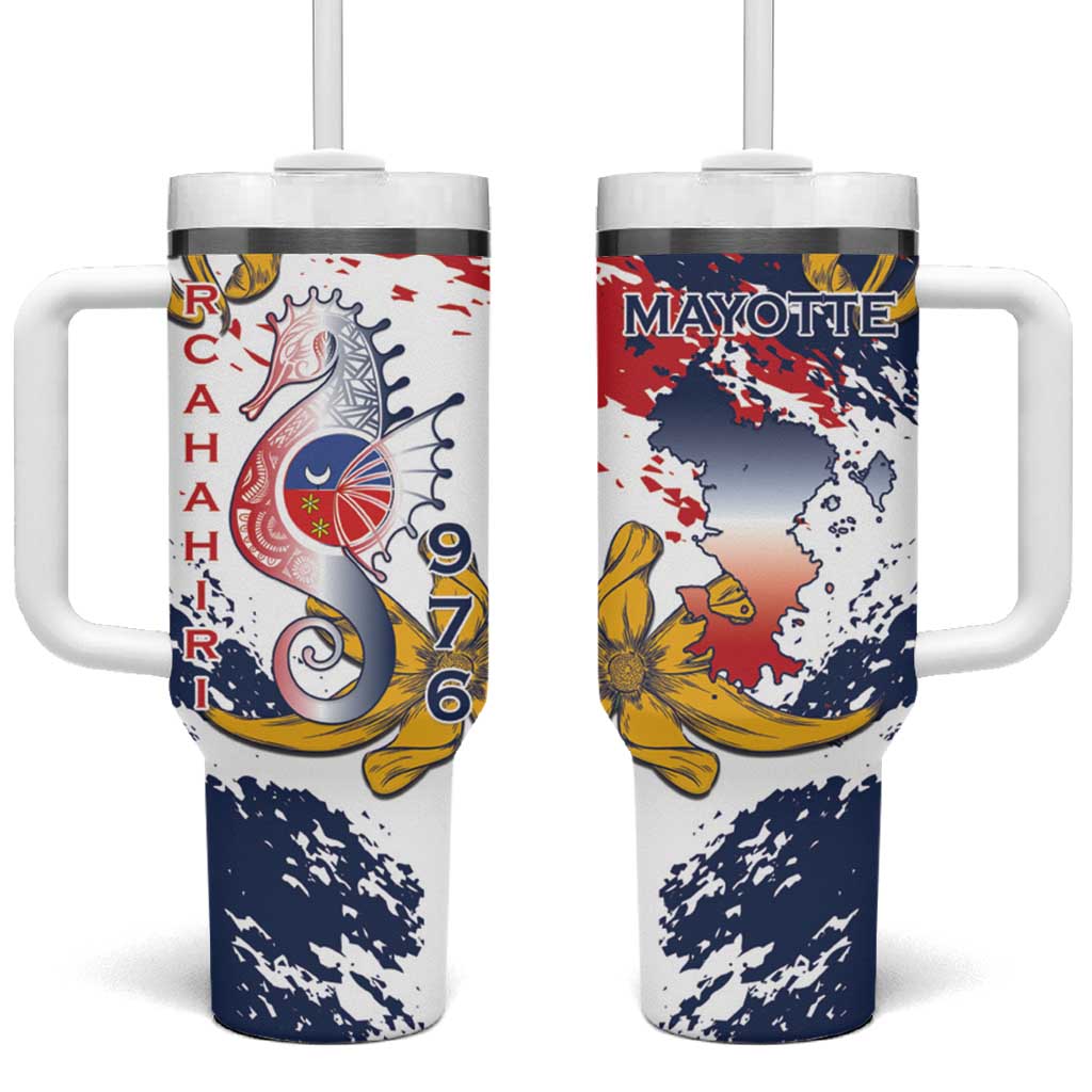 Département de Mayotte Tumbler With Handle Ra Hachiri 976 Map With Ylang Ylang