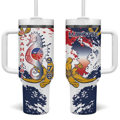 Département de Mayotte Tumbler With Handle Ra Hachiri 976 Map With Ylang Ylang