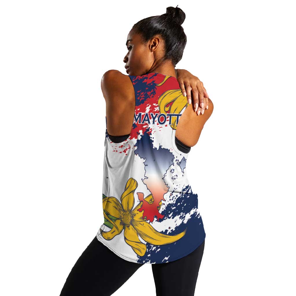 Département de Mayotte Women Racerback Tank Ra Hachiri 976 Map With Ylang Ylang