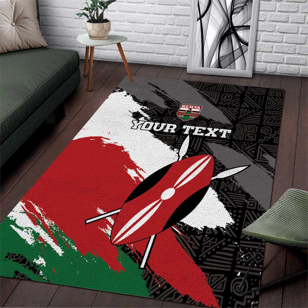 Custom Afro Kenya Area Rug Rugby Sevens - African Pattern