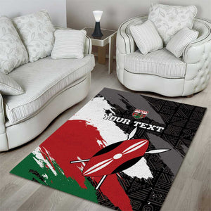 Custom Afro Kenya Area Rug Rugby Sevens - African Pattern