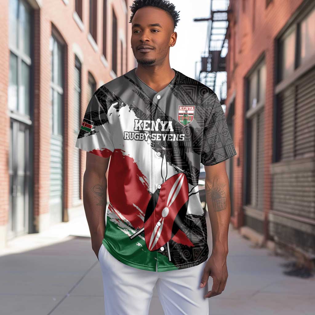Custom Afro Kenya Baseball Jersey Rugby Sevens - African Pattern