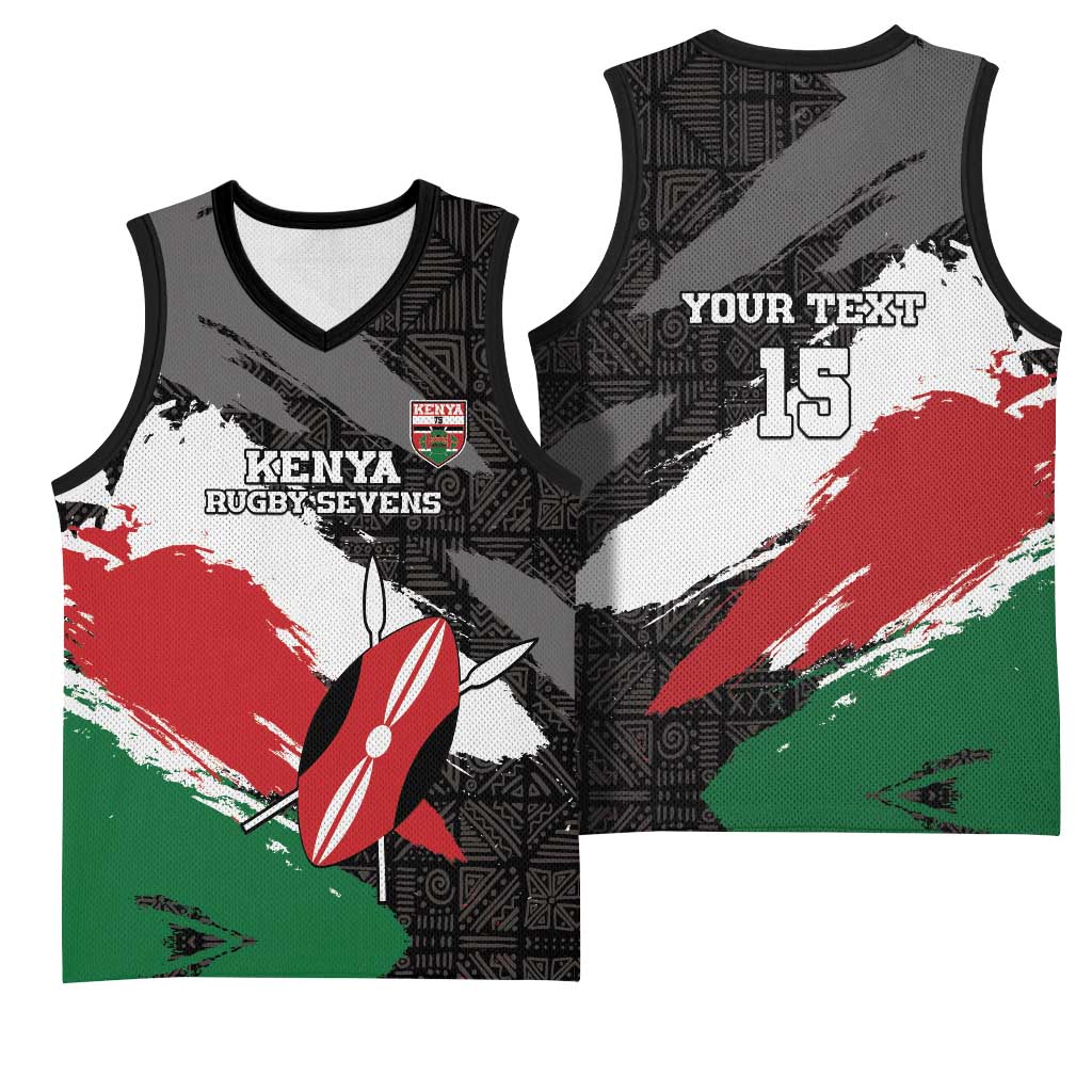 Custom Afro Kenya Basketball Jersey Rugby Sevens - African Pattern LT15