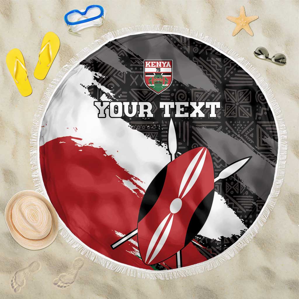 Custom Afro Kenya Beach Blanket Rugby Sevens - African Pattern