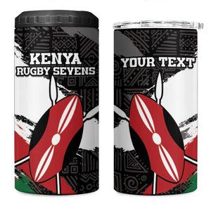 Custom Afro Kenya 4 in 1 Can Cooler Tumbler Rugby Sevens - African Pattern