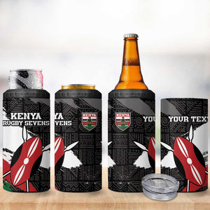 Custom Afro Kenya 4 in 1 Can Cooler Tumbler Rugby Sevens - African Pattern