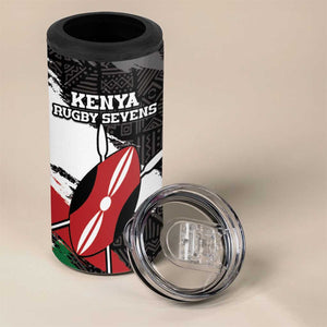 Custom Afro Kenya 4 in 1 Can Cooler Tumbler Rugby Sevens - African Pattern