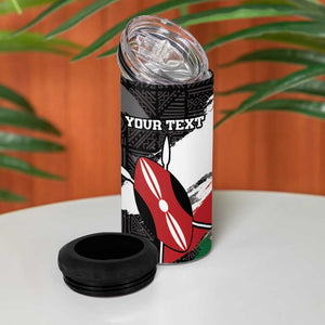 Custom Afro Kenya 4 in 1 Can Cooler Tumbler Rugby Sevens - African Pattern