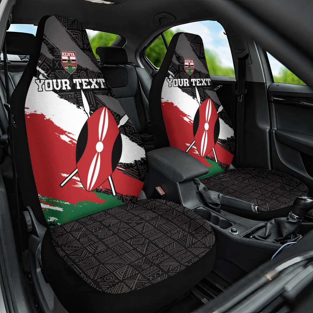 Custom Afro Kenya Car Seat Cover Rugby Sevens - African Pattern