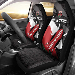 Custom Afro Kenya Car Seat Cover Rugby Sevens - African Pattern