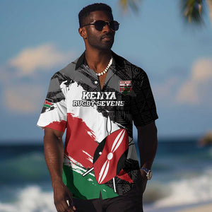 Custom Afro Kenya Hawaiian Shirt Rugby Sevens - African Pattern